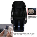 Space Saver Design Zero Gravity Multifunction Massage Chair with SL Type Pulley Guide, Durable Leather, 2D Motor, Black PU