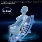 Space Saver Design Zero Gravity Multifunction Massage Chair with SL Type Pulley Guide, Durable Leather, 2D Motor, Black PU