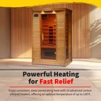 2-Person Hemlock Infrared Sauna with 5 Ceramic Heaters
