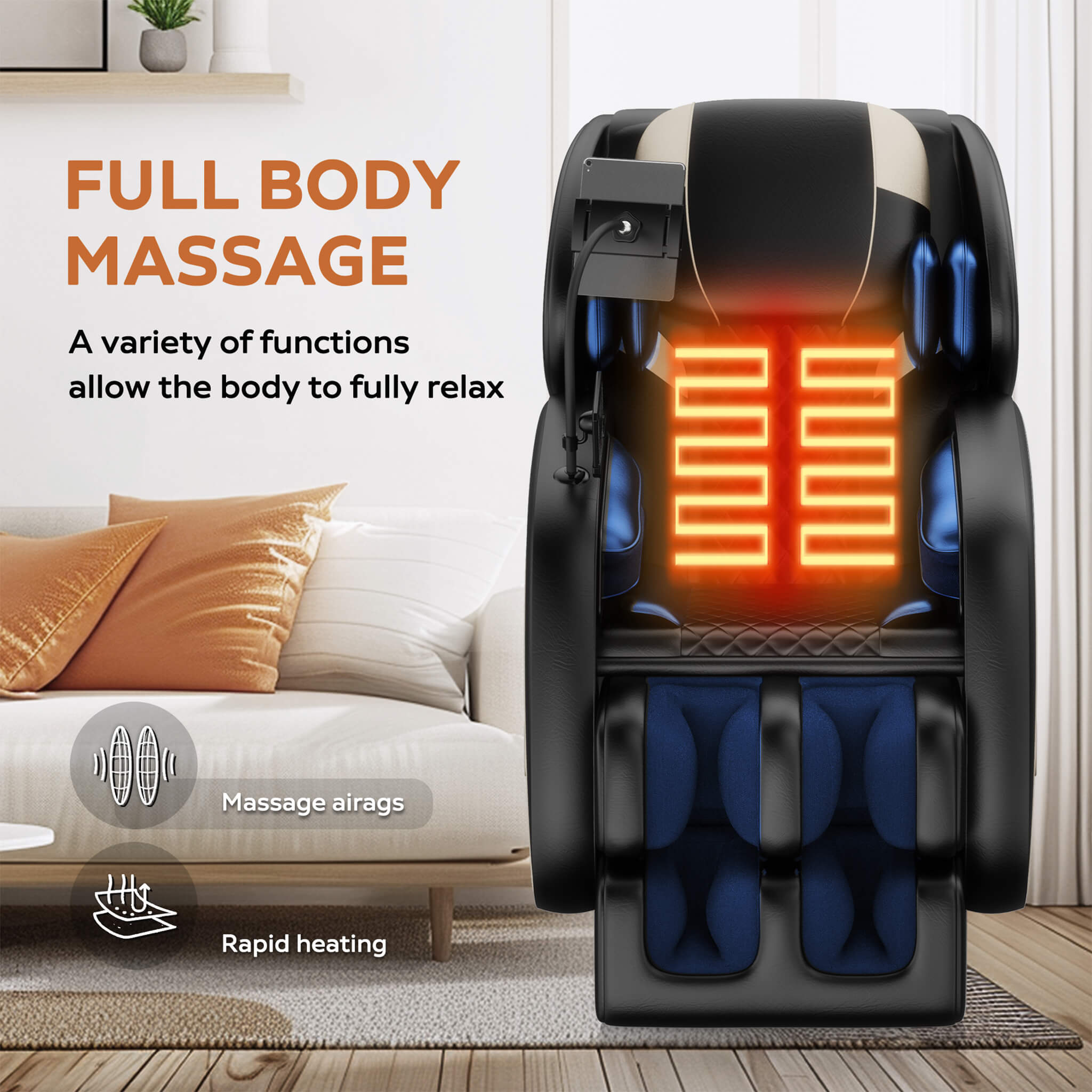 Airvana Sovereign Zero Gravity Massage Chair With Six Massage Rollers (SAK32089)