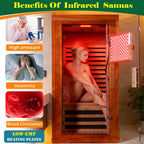 Far infrared sauna front door with red light therapy Low EMFwooden sauna room