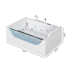 Nuvia Novara 71-Inch Luxury 2-Person Jetted Whirlpool Tub With Massage And Thermostat Control (SAK24590)